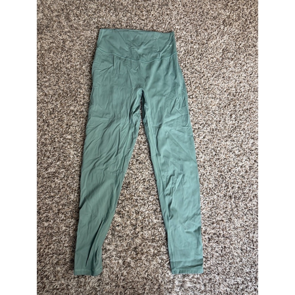 Gymshark Womens High Waisted Leggings Sage Green Yoga Athletic Pants Small